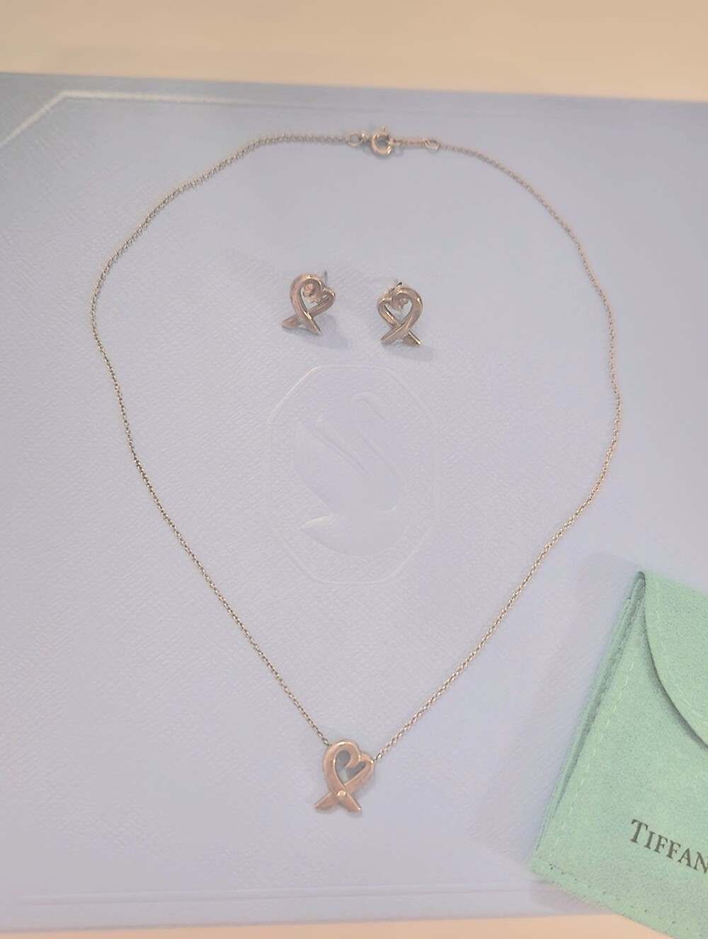 Tiffany & Co. Loving Heart Earrings And Necklace Set